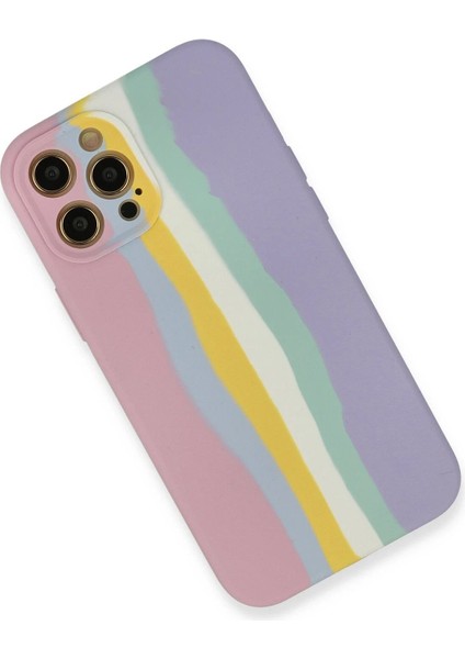 Newface iPhone 12 Pro Max Kılıf Ebruli Lansman Silikon - Pembe-Lila
