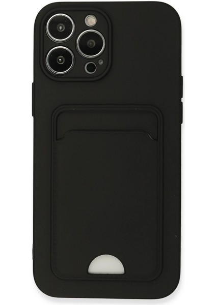 Newface iPhone 13 Pro Max Kılıf Kelvin Kartvizitli Silikon - Siyah