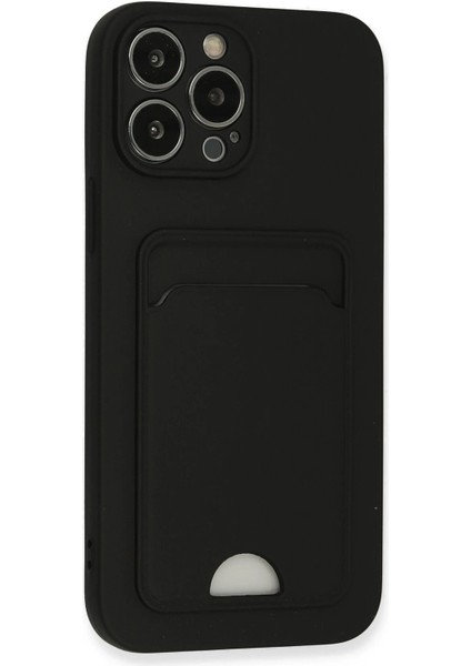 Newface iPhone 13 Pro Max Kılıf Kelvin Kartvizitli Silikon - Siyah