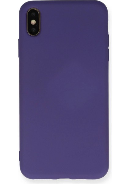 Newface iPhone Xs Max Kılıf Nano Içi Kadife Silikon - Mor