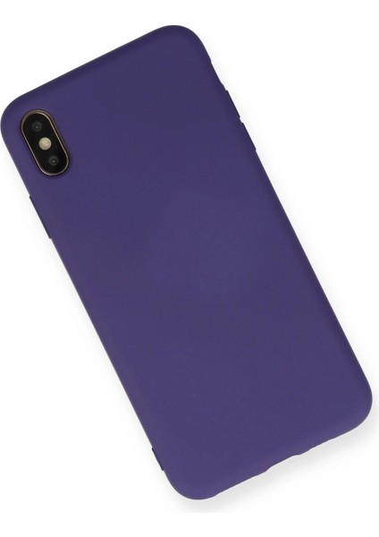 Newface iPhone Xs Max Kılıf Nano Içi Kadife Silikon - Mor