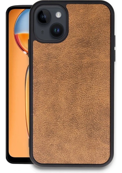 Newface iPhone 14 Kılıf Aras Deri Kapak - Taba