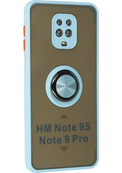 Newface Xiaomi Redmi Note 9 Pro Kılıf Montreal Yüzüklü Silikon Kapak - Buz Mavi fiyatları