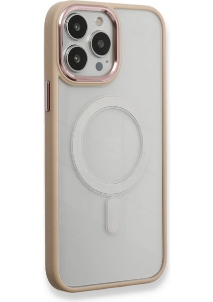 Newface iPhone 13 Pro Kılıf Room Magneticsafe Silikon - Pudra