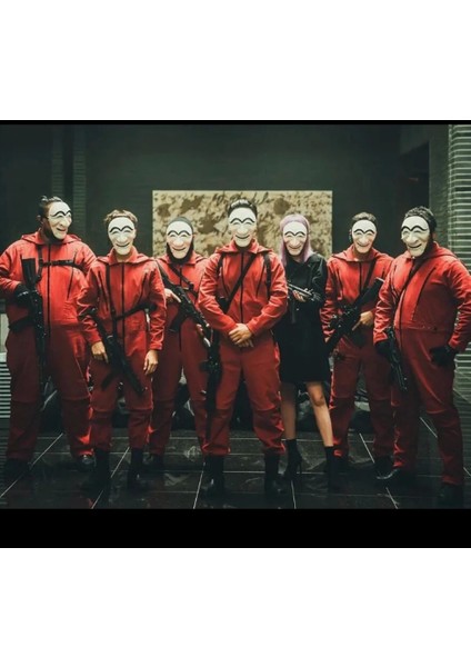 Koreli Hırsız Teatral Hahoe Maskesi - Para Heist Maskesi - Dali Maskesi fiyatları