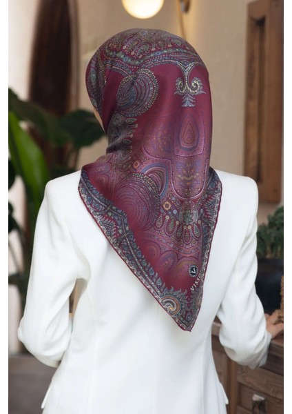 Twill Ipek Eşarp Bordo