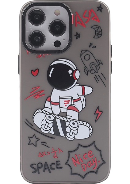 Newface iPhone 13 Pro Kılıf Prada Desenli Kapak - Prada Siyah - 1