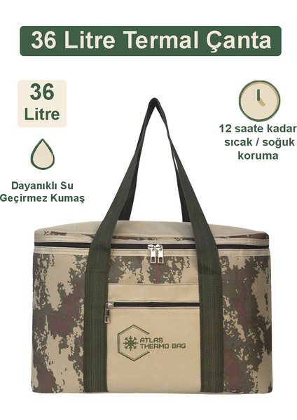 36 Litre Isı Yalıtımlı Fermuarlı Kamp Piknik Termos Sıcak Soğuk Termal Çanta