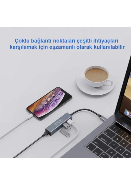 IUTP-03T Usb3.0+Tip-C=>gigabit RJ45+3*USB3.0 Çevirici (Giriş:tip-A+Tip-C=>çıkış:eternet+3*tip-A fiyatları