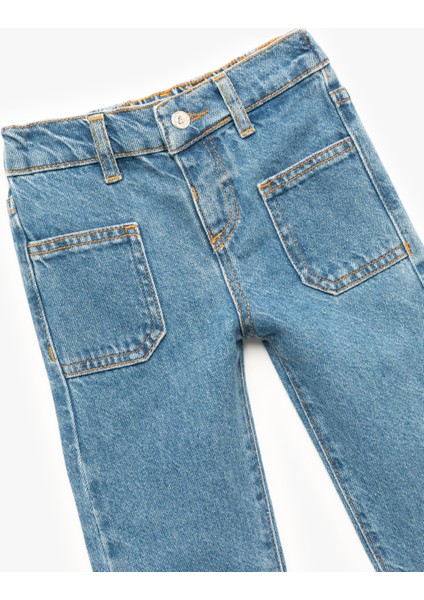 Pamuklu Cep Detaylı Denim Pantolon modelleri