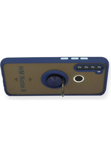 Newface Xiaomi Redmi Note 8 Kılıf Montreal Yüzüklü Silikon Kapak - Lacivert modelleri