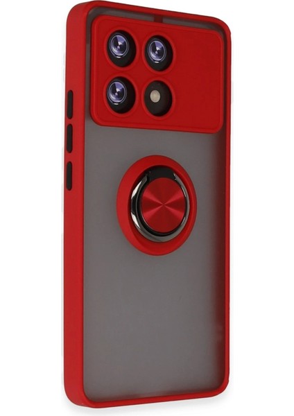 Newface Xiaomi Poco X6 Pro Kılıf Montreal Yüzüklü Silikon Kapak - Kırmızı fiyatları