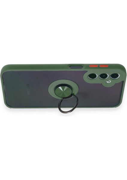 Newface Samsung Galaxy A24 4g Kılıf Montreal Yüzüklü Silikon Kapak - Yeşil modelleri