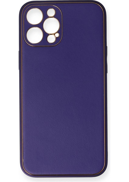 Newface iPhone 12 Pro Kılıf Coco Deri Silikon Kapak - Mor