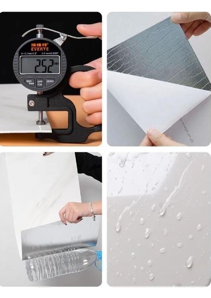 60X30CM Açık Kahve Mermer Desen Yapışkanlı Karavan Prefabrik Banyo Wc Yer Duvar Pvc Kaplama Paneli NWYP15 modelleri