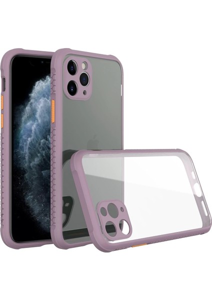 Newface iPhone 11 Pro Kılıf Miami Şeffaf Silikon - Açık Mor