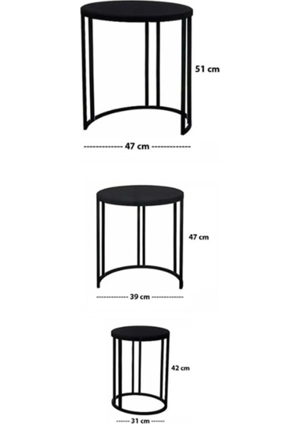 Lenka Zigon Sehpa Takımı Yuvarlak 3'lü Gold Metal - Siyah Mermer Sedaş-Lenka-Zigon-Gold indirimleri