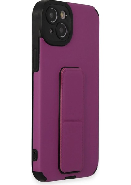 Newface iPhone 14 Plus Kılıf Mega Standlı Silikon - Mor