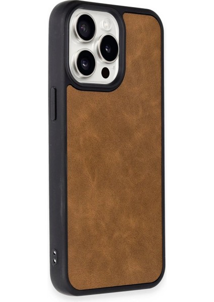 Newface iPhone 14 Pro Kılıf Aras Deri Kapak - Taba