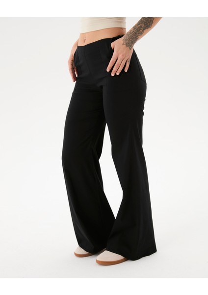 Siyah Flare Pensli Pantolon