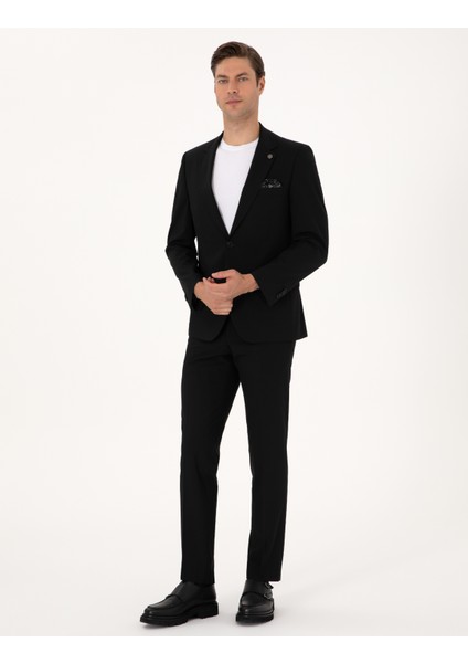 Erkek Siyah Slim Fit Takım Elbise 50317643-VR046 fırsatları