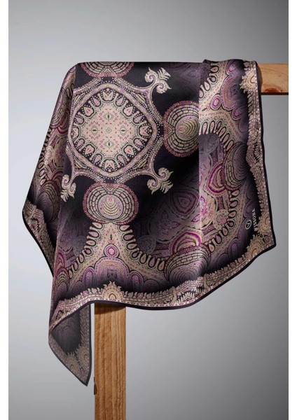 Twill Ipek Eşarp Siyah, Mor