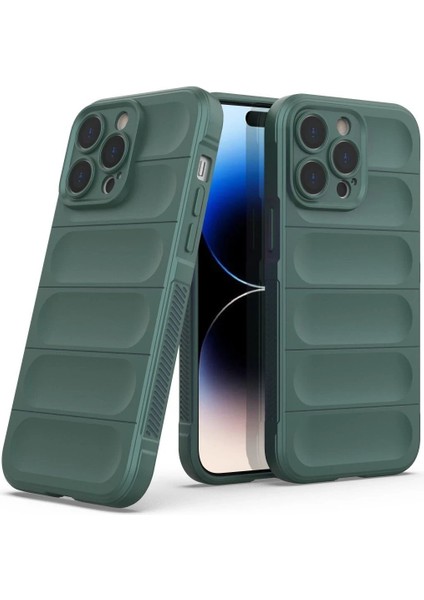 Newface iPhone 14 Pro Kılıf Optimum Silikon - Koyu Yeşil