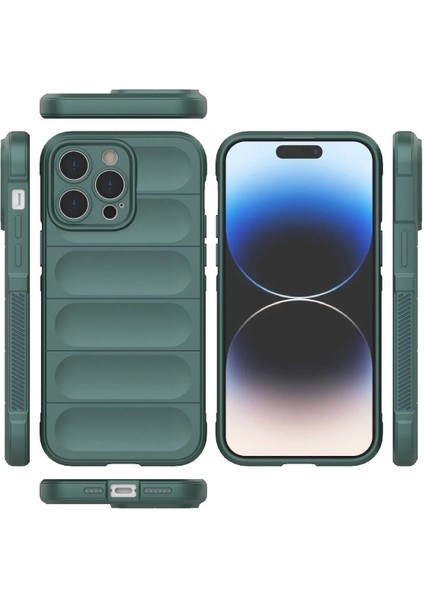 Newface iPhone 14 Pro Kılıf Optimum Silikon - Koyu Yeşil