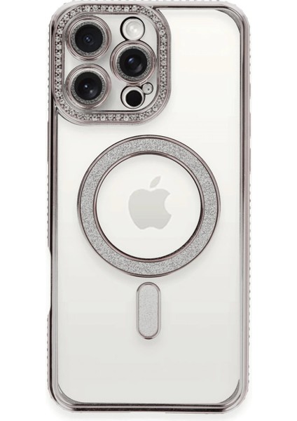 Newface iPhone 16 Pro Kılıf Joke Simli Magneticsafe Kılıf - Pembe