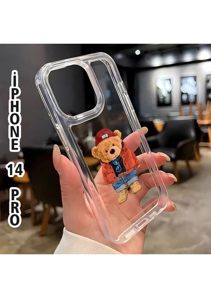 Iphone 14 Pro Sevimli Ayıcık Baskılı Telefon Kılıfı