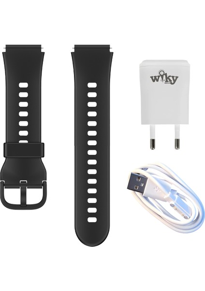 Wiky Watch 5 Plus Kasa Kordon Siyah Set + Adaptör & Şarj Kablosu fiyatları