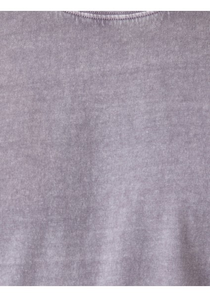 Pamuklu Yıkamalı Regular Fit Kısa Kollu Bisiklet Yaka Tişört