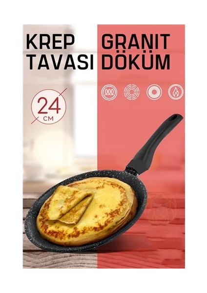 Krep Tavası Granit Döküm Profesyonel