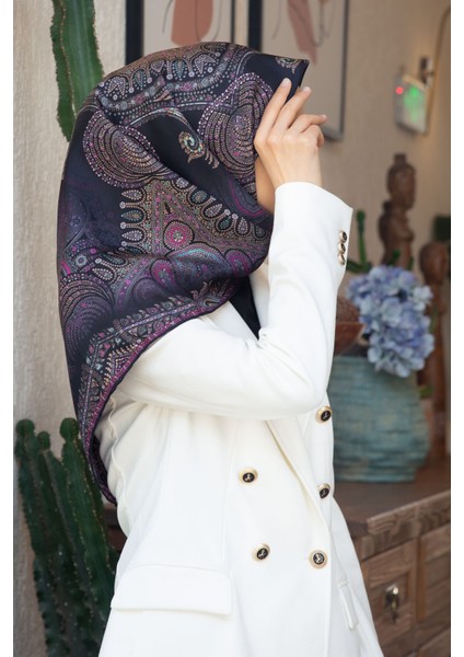 Twill Ipek Eşarp Lacivert