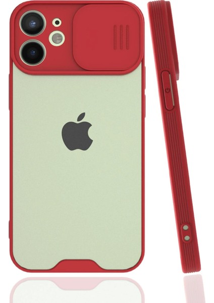 Newface iPhone 12 Mini Kılıf Platin Kamera Koruma Silikon - Kırmızı
