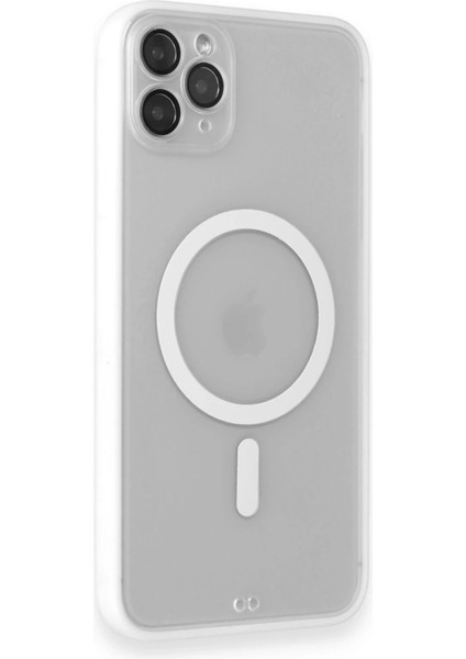 Newface iPhone 11 Pro Max Kılıf Grand Magneticsafe Kapak - Beyaz