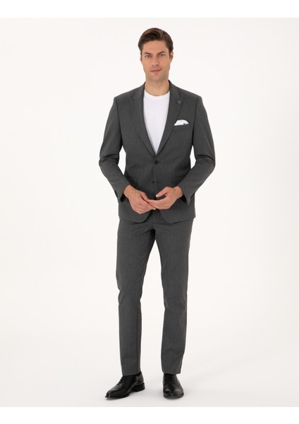 Erkek Füme Slim Fit Takım Elbise 50311502-VR058
