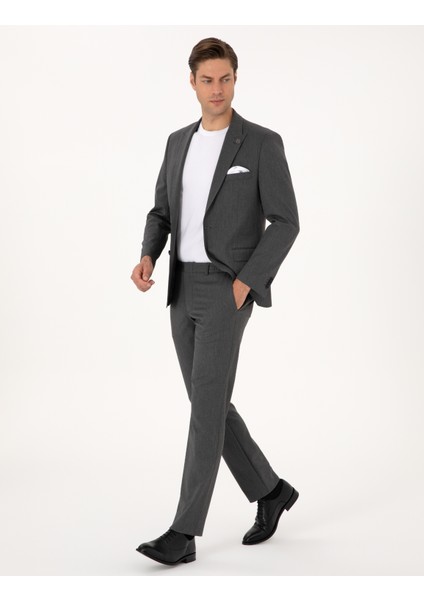 Erkek Füme Slim Fit Takım Elbise 50311502-VR058 fırsatları