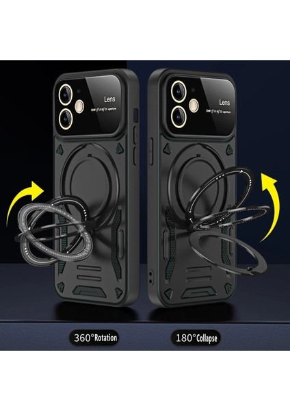 Newface iPhone 11 Kılıf Joy Lens Standlı Kapak - Siyah
