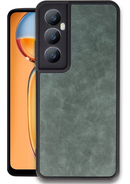 Newface Realme C65 Kılıf Aras Deri Kapak - Koyu Yeşil