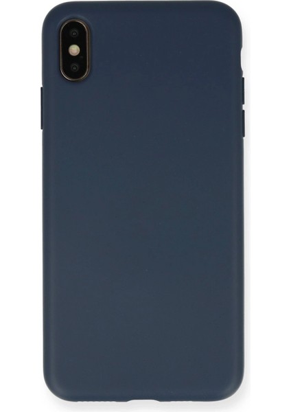 Newface iPhone Xs Max Kılıf Nano Içi Kadife Silikon - Lacivert