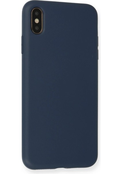 Newface iPhone Xs Max Kılıf Nano Içi Kadife Silikon - Lacivert
