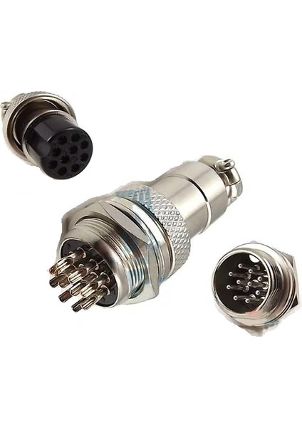M16 10 Pin Konnektör Erkek+Dişi
