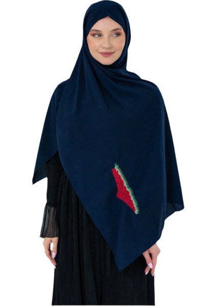 Polyster Lacivert Rengi Şal Filistin Haritası Karpuz Renkler Ile Nakışlı S100041 fiyatları