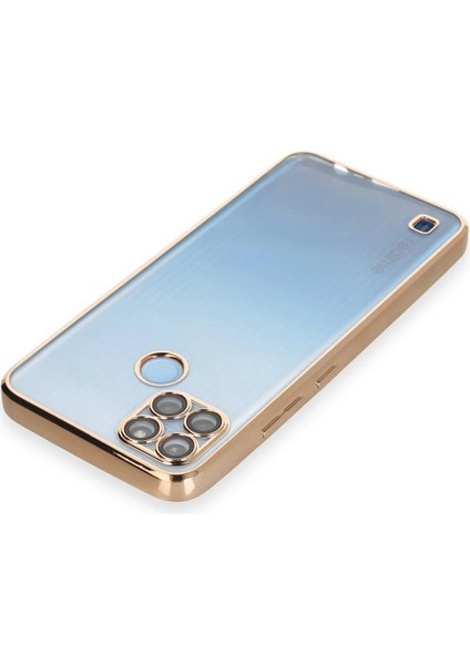 Newface Realme C25Y Kılıf Razer Lensli Silikon - Gold modelleri