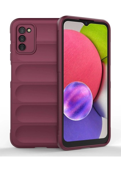 Newface Samsung Galaxy A03S Kılıf Optimum Silikon - Bordo