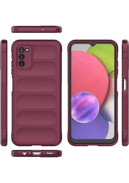 Newface Samsung Galaxy A03S Kılıf Optimum Silikon - Bordo