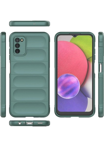 Newface Samsung Galaxy A03S Kılıf Optimum Silikon - Koyu Yeşil