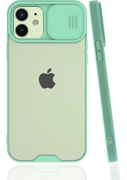Newface iPhone 12 Kılıf Platin Kamera Koruma Silikon - Açık Yeşil