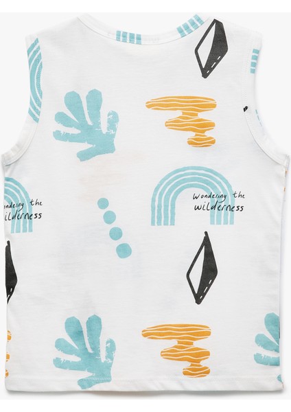 Pamuklu Baskılı Bisiklet Yaka Kolsuz 2'li Atlet Seti fırsatları